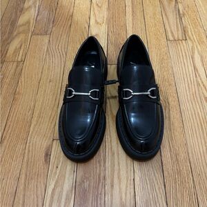 Brand New!! Zara Chunky Heeled Black Loafers